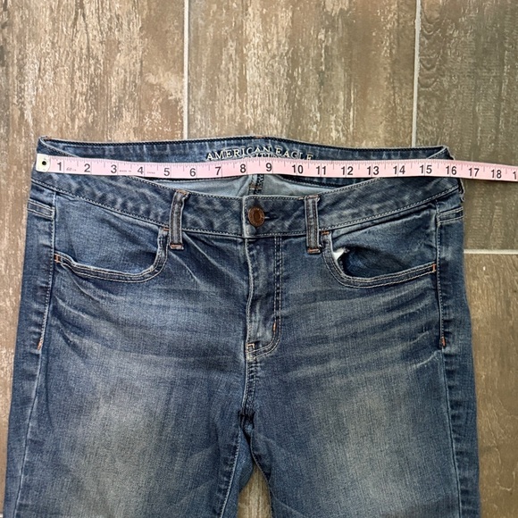 American Eagle Outfitters Dark Blue cut Ankle Jeans - Picture 4 of 9